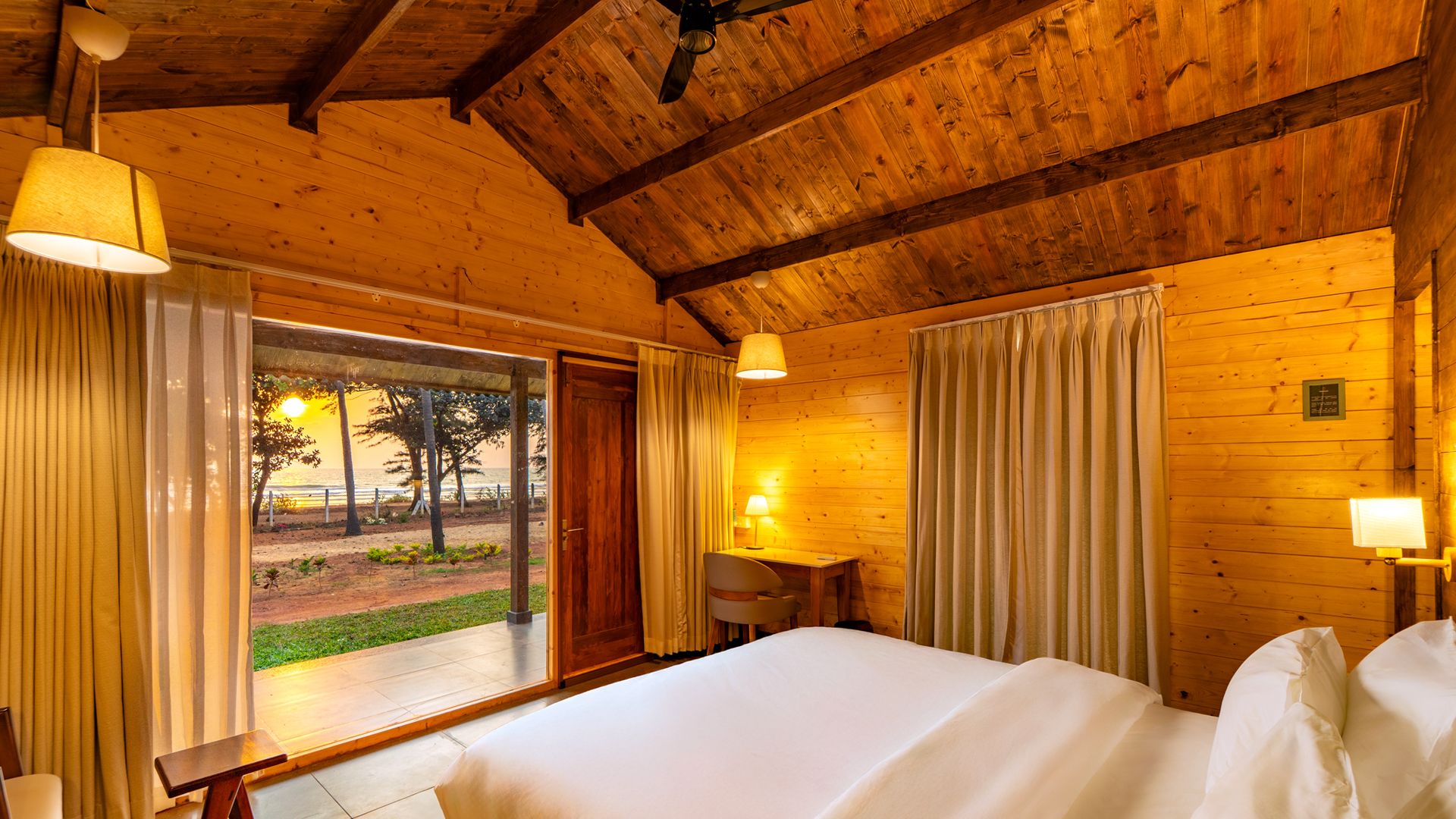Luxury cottage room overlooking Murdeshwar beach