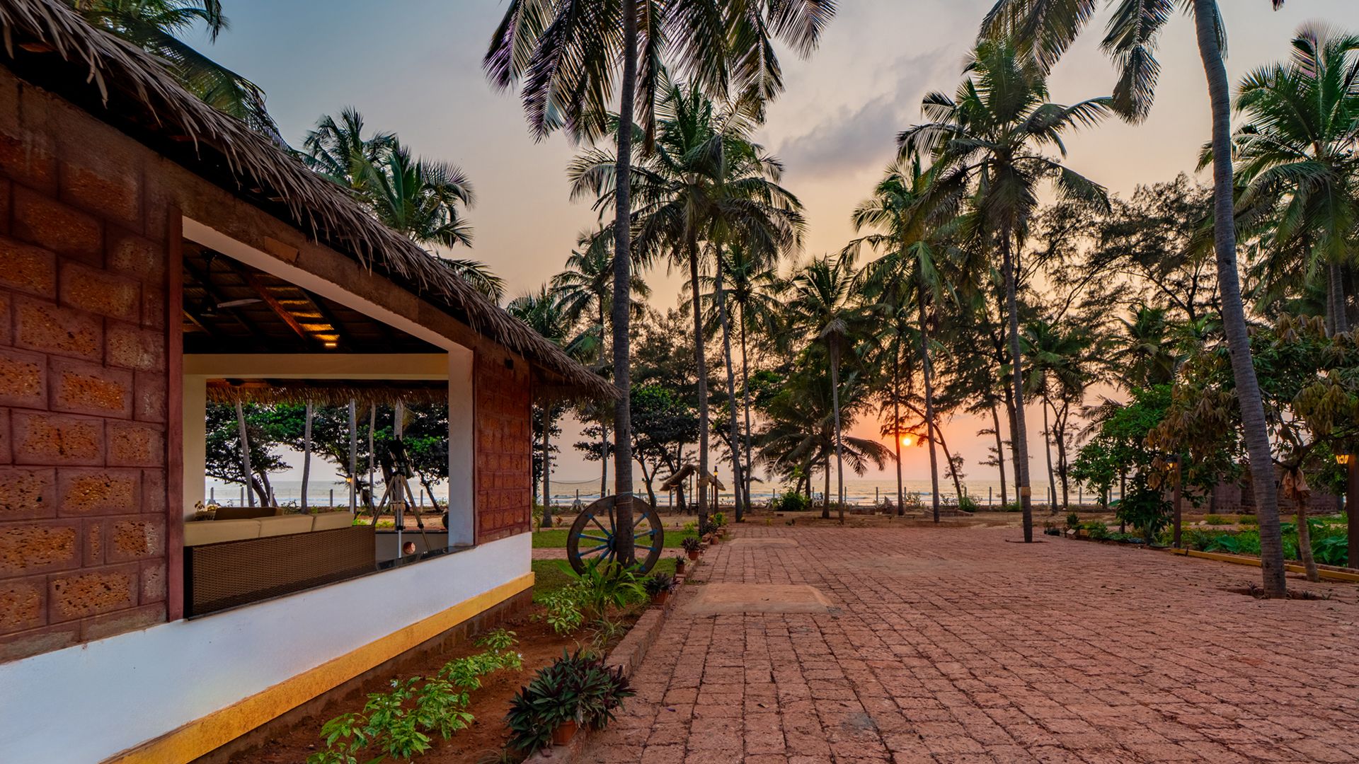 Sea view luxury cottage interior at Murdeshwar Stays